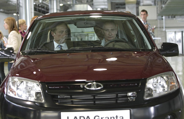 Russian PM test drives Europe's cheapest car