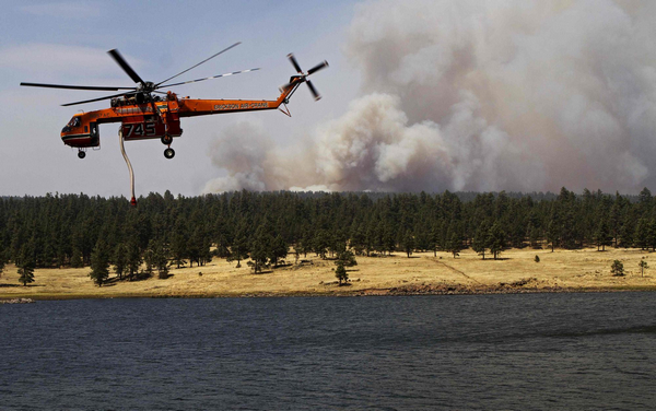 New Mexico shaded by wild forest fire