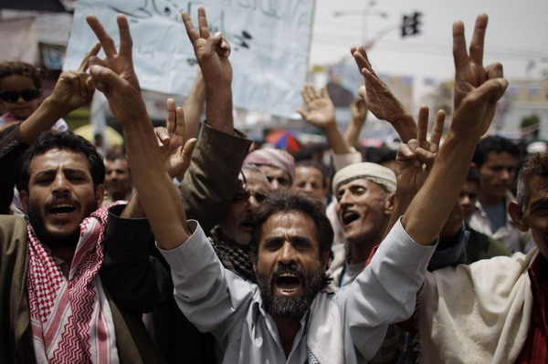 Largest protests since Yemen president left