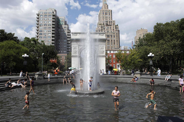 Dive into a pool amid summer heat