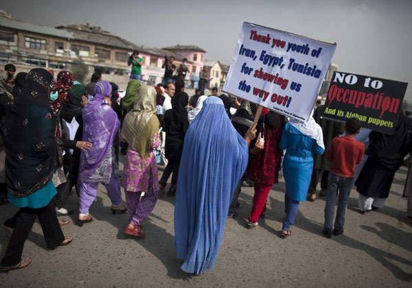 Afghans protest US-led invasion