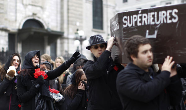 Students demonstrate against hike of tuition fees