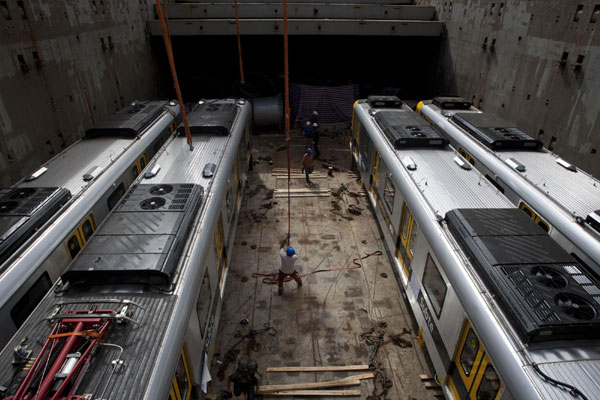 China-made subway trains arrive in Argentina