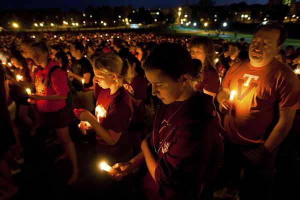 Vigil held for Virginia Tech shooting victims