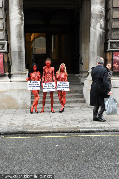 Protest against Hermès Leather Exhibition