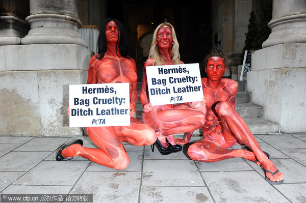Protest against Hermès Leather Exhibition