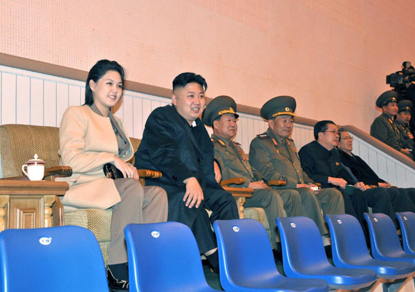 Kim Jong-un watches women's volleyball match