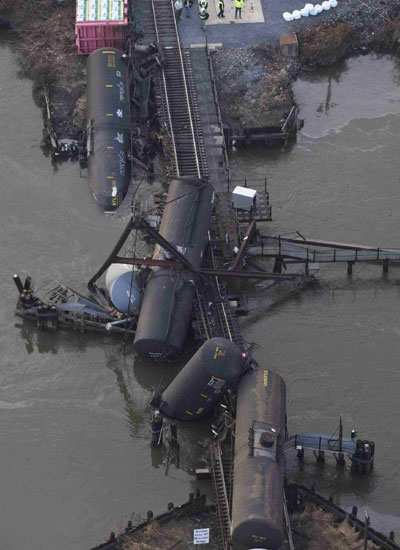 New Jersey bridge collapse derails freight train