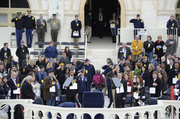 Rehearsal of swearing-in at US capitol
