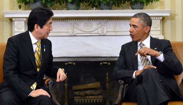 Abe courts Obama support