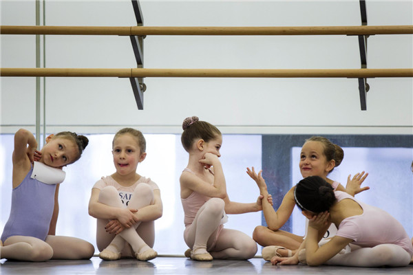 Young ballet dancers in auditions