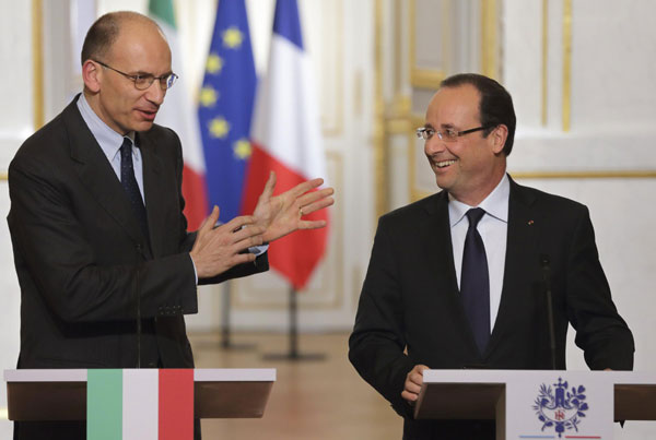 Italy's Letta wins French backing for focus on growth