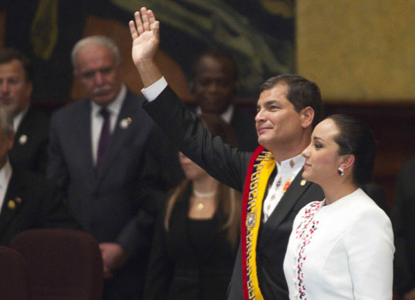 Ecuador's president sworn in for 3rd term