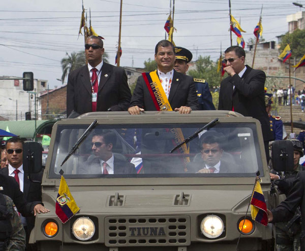 Ecuador's president sworn in for 3rd term