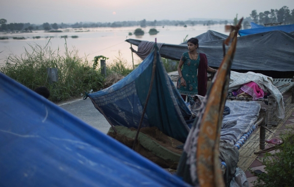 Indians displacecd by rising water of river Yamuna