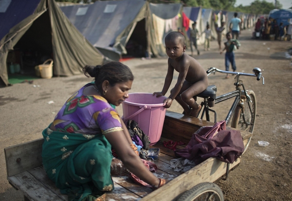 Indians displacecd by rising water of river Yamuna