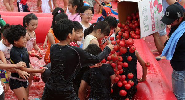 Tomato bathing in South Korea