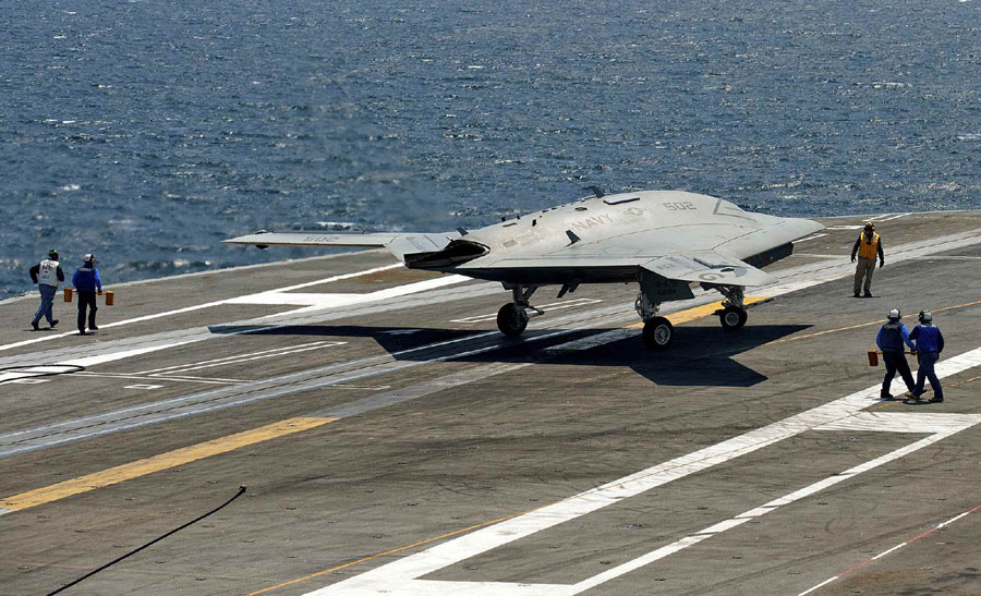 US drone completes 1st carrier landing