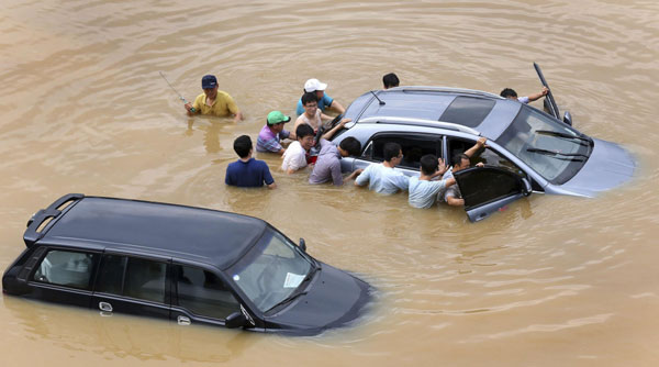 Flood hits Seoul