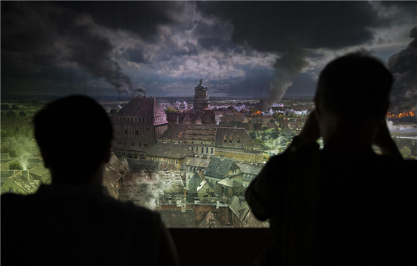 360 degree panoramic view of battle in Leipzig