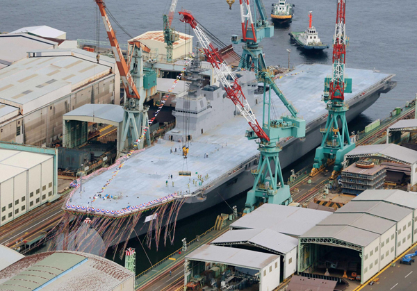 Japan unveils largest military ship