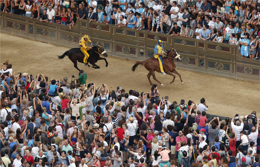 Horse races in Siena, Italy