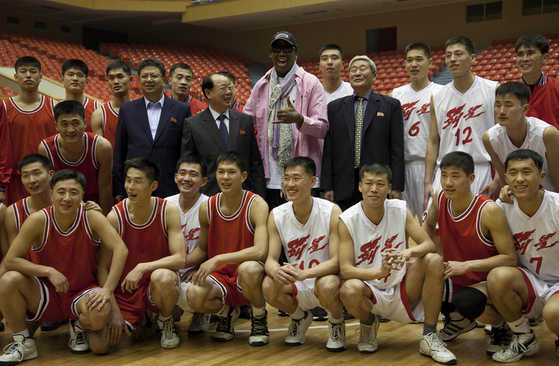 Rodman trains basketball palyers in DPRK