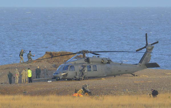 UK police pick through US helicopter crash site