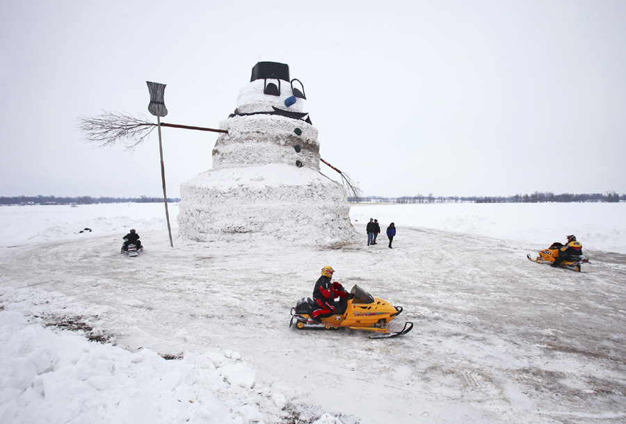 It's snow joke, he is the Granddaddy of all snowmen