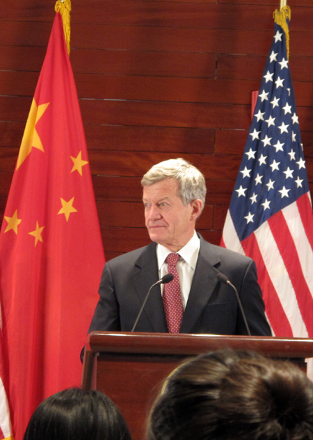 US Ambassador to China Max Baucus meets media in Beijing