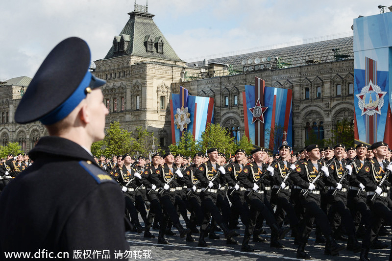 Full dress rehearsal for Victory Day parade in Russia