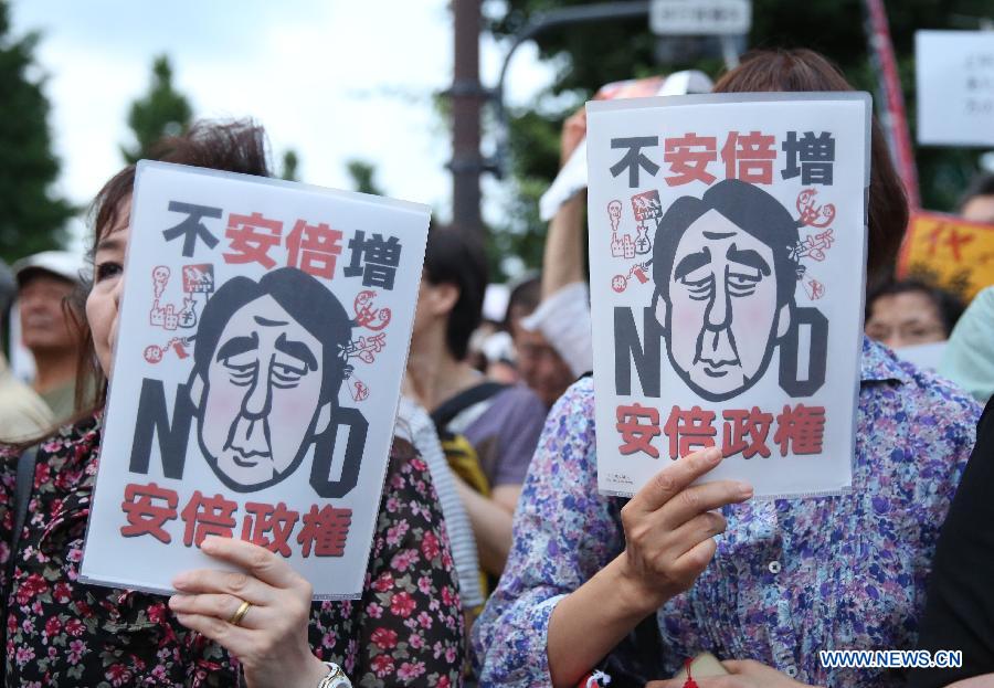 Japanese protest against Abe on SDF