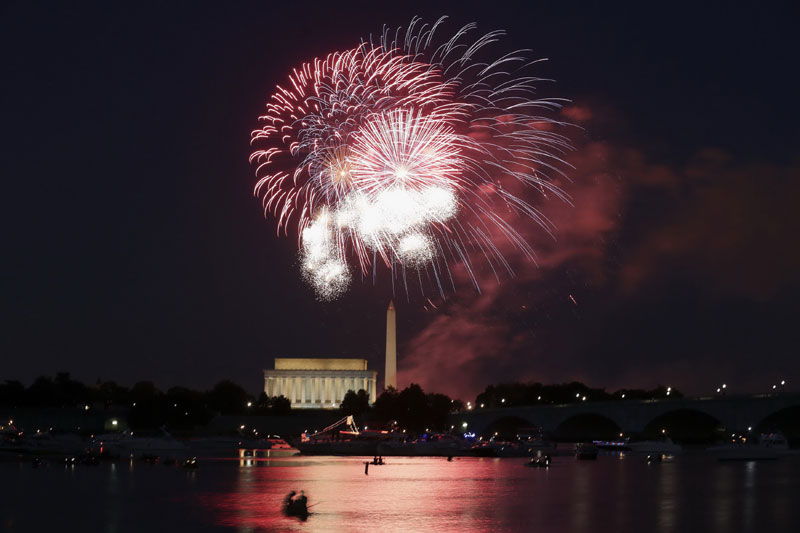 Washington splashed with fireworks on Independence Day