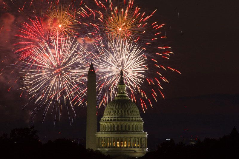 Washington splashed with fireworks on Independence Day