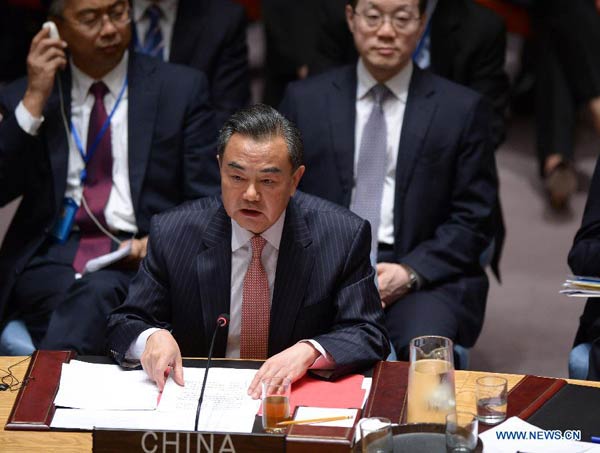 Chinese FM calls for 'new thinking and new steps' to terrorism