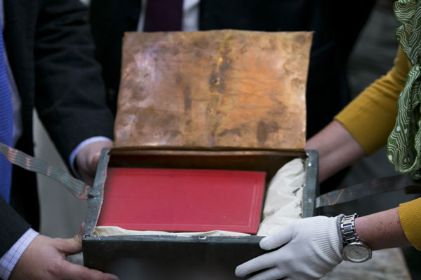 113-year-old time capsule found inside a lion statue in US