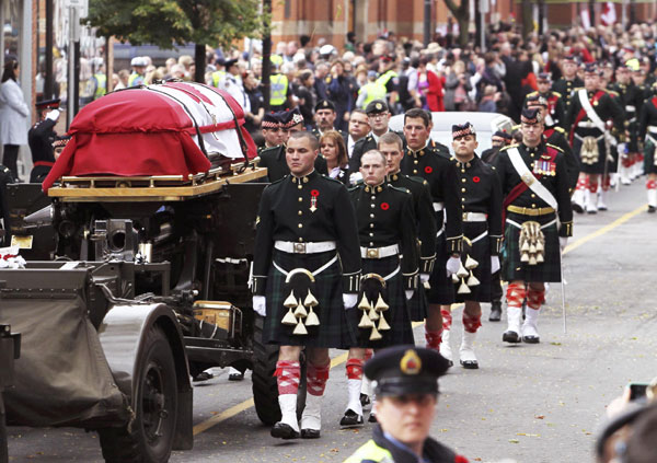 Crowds gather for funeral of Canadian soldier killed in Ottawa