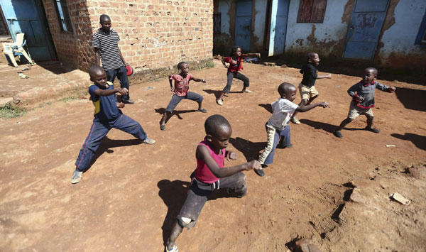 Slum children trained to be martial arts actors in Uganda