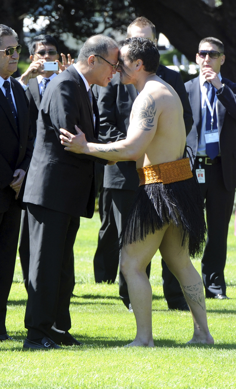 Traditional Maori welcome greets personalities