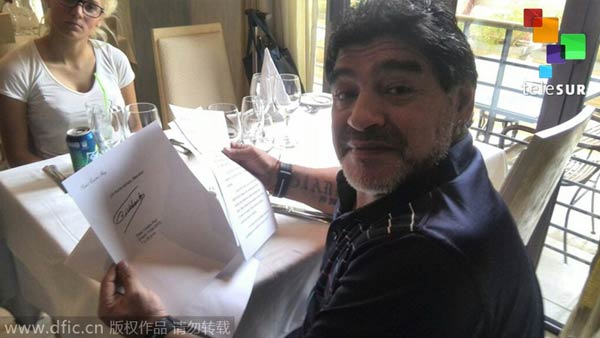 Maradona says got letter from Fidel Castro, halting death rumors