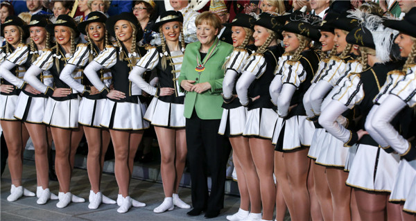 Merkel receives German carnival delegations