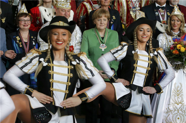 Merkel receives German carnival delegations