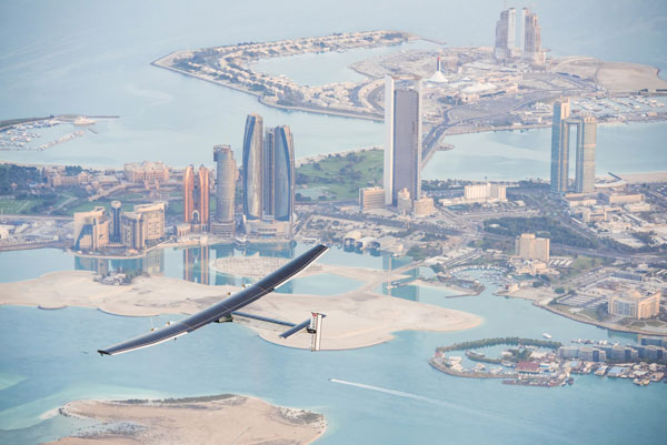 Solar Impulse 2 soars across the skies of Abu Dhabi