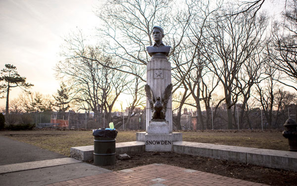 Snowden sculpture sneaked into NYC park
