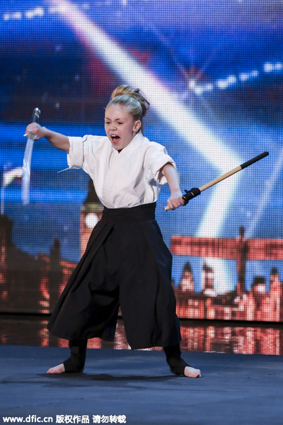 Unusual but true: <EM>Kung fu</EM> girl stuns TV show judges
