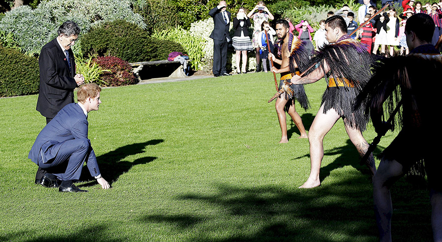 Prince Harry receives Maori greetings in New Zealand