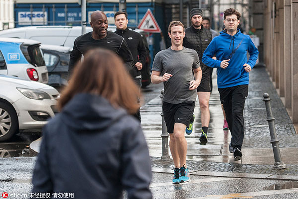 Facebook's Zuckerberg jogging around the world