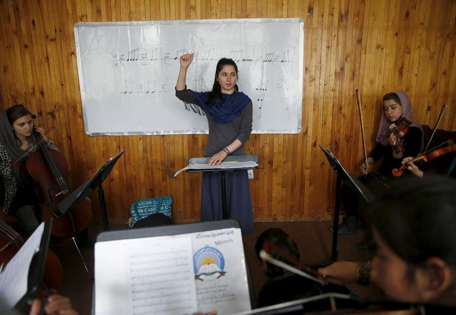 Afghan teenager braves threats to lead women's orchestra
