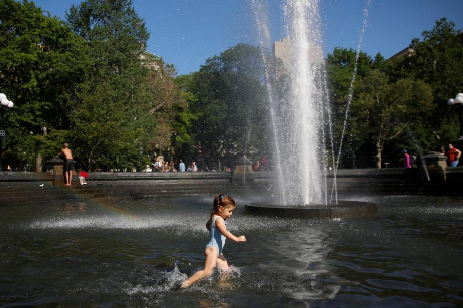 To cool you off: The fountain in Washington Square Park