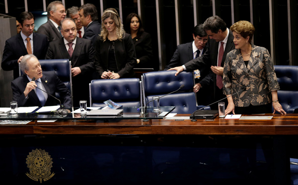 Brazil's Rousseff denounces attempted 'coup' at impeachment hearing